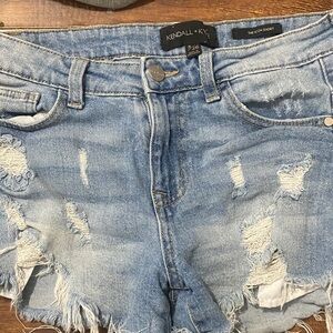 Kendall & Kylie Light Blue Ripped Jean Shorts